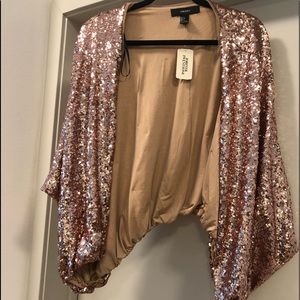 Champagne/Rose Gold Sequin Shawl